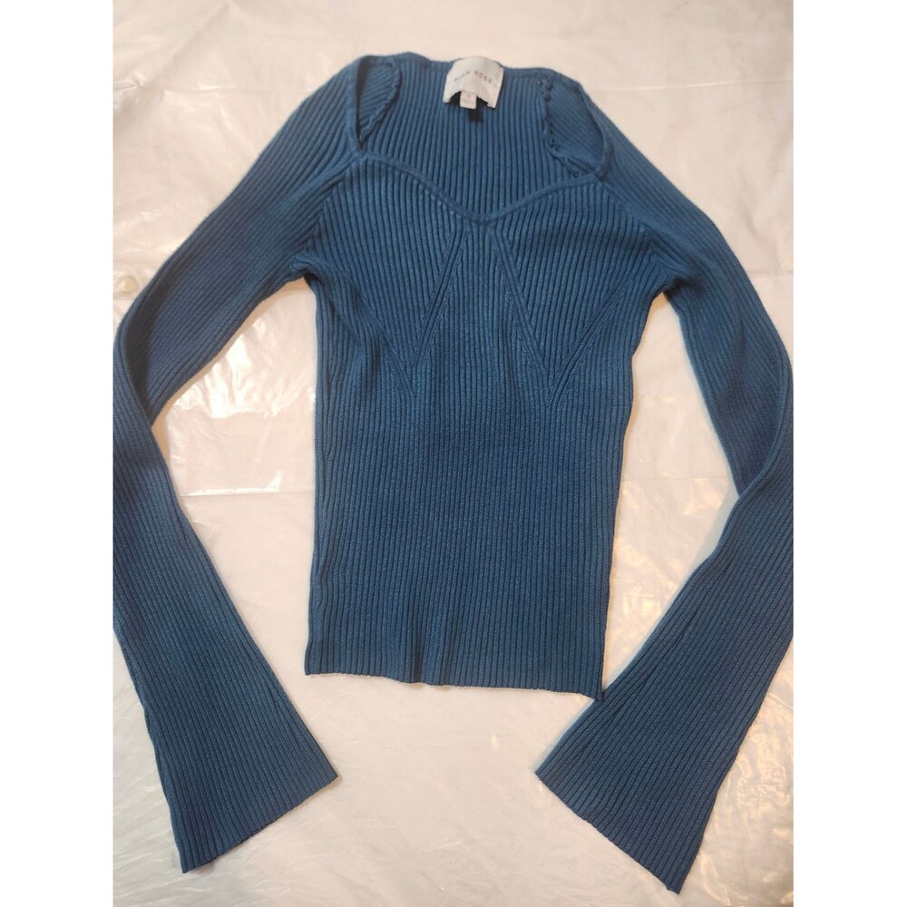 Pink Rose Sweater Blue Size S